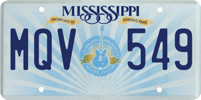 MS license plate MQV549