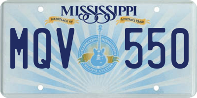 MS license plate MQV550