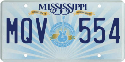 MS license plate MQV554