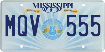 MS license plate MQV555