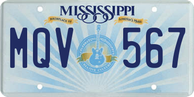 MS license plate MQV567