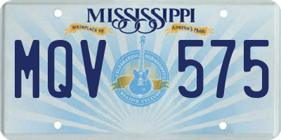 MS license plate MQV575