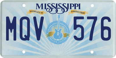 MS license plate MQV576