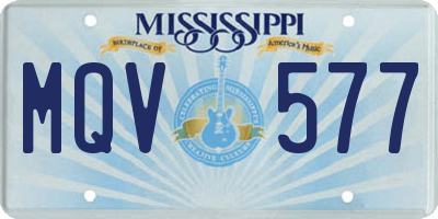 MS license plate MQV577