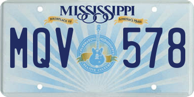 MS license plate MQV578