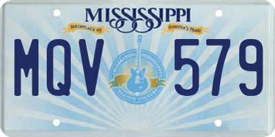 MS license plate MQV579