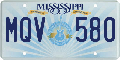 MS license plate MQV580