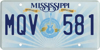 MS license plate MQV581