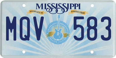 MS license plate MQV583