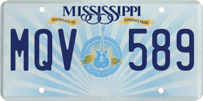 MS license plate MQV589