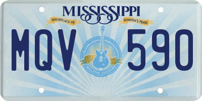 MS license plate MQV590