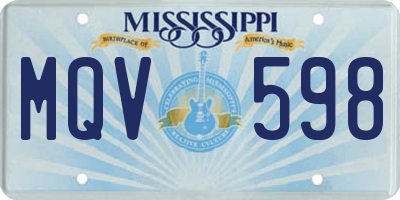 MS license plate MQV598