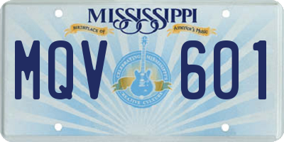 MS license plate MQV601