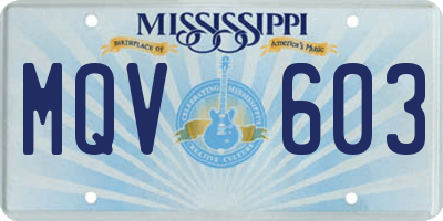 MS license plate MQV603