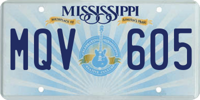 MS license plate MQV605