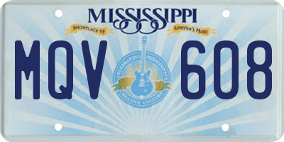 MS license plate MQV608