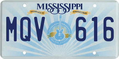 MS license plate MQV616