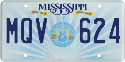 MS license plate MQV624
