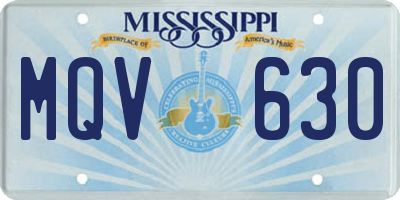 MS license plate MQV630