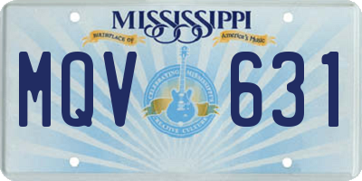 MS license plate MQV631