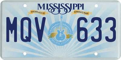 MS license plate MQV633