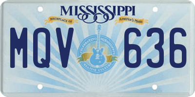 MS license plate MQV636
