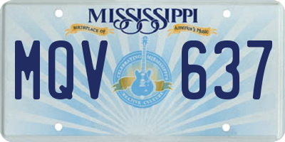 MS license plate MQV637