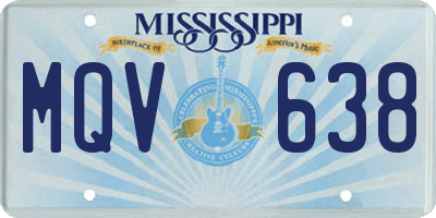 MS license plate MQV638