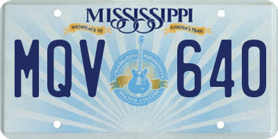 MS license plate MQV640