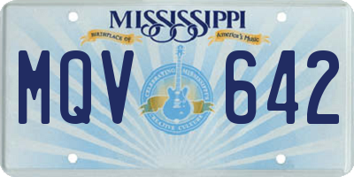 MS license plate MQV642