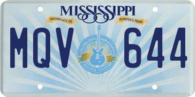 MS license plate MQV644