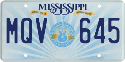 MS license plate MQV645