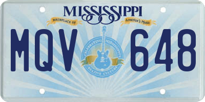 MS license plate MQV648