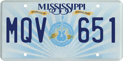 MS license plate MQV651