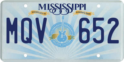 MS license plate MQV652