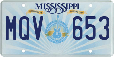 MS license plate MQV653