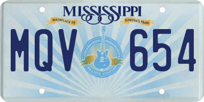MS license plate MQV654