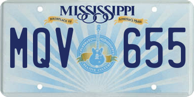 MS license plate MQV655