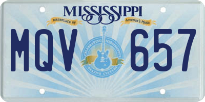 MS license plate MQV657