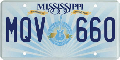 MS license plate MQV660