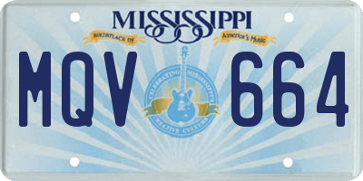MS license plate MQV664