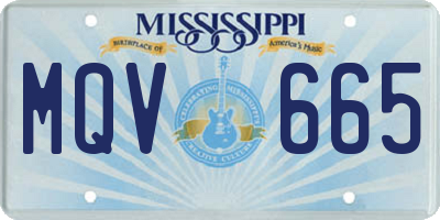 MS license plate MQV665