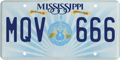 MS license plate MQV666