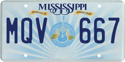 MS license plate MQV667