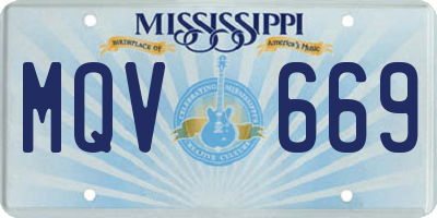 MS license plate MQV669