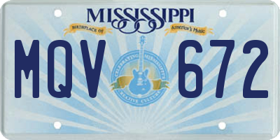 MS license plate MQV672