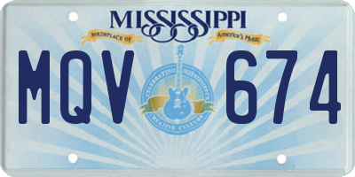 MS license plate MQV674