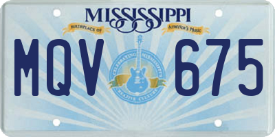 MS license plate MQV675