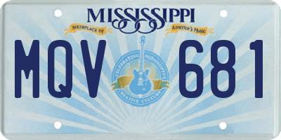 MS license plate MQV681