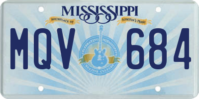 MS license plate MQV684